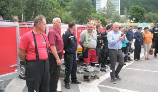 Prevzatie protipovodňových vozíkov (obec Ilija a Banský Studenec